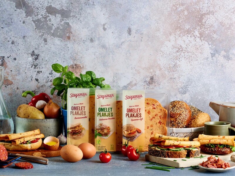 Omeletplakjes als vervanger voor vleesbeleg